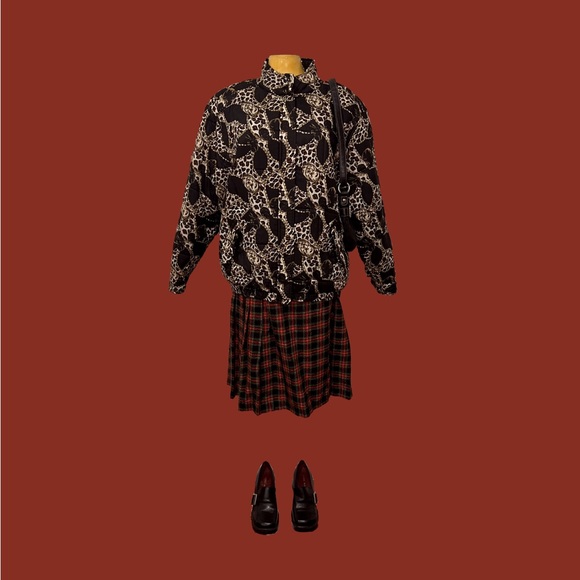 🍒▪️Vintage Plaid A-Line Midi Skirt▪️🍒 - Picture 5 of 6